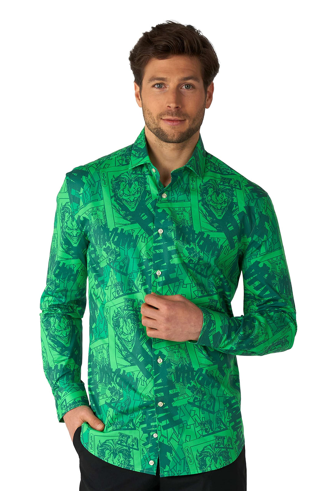 OppoSuits Herrenhemd - Offizielles DC Comics Warner Bros - The Joker â„¢ Button-Down-Hemd - Taillier