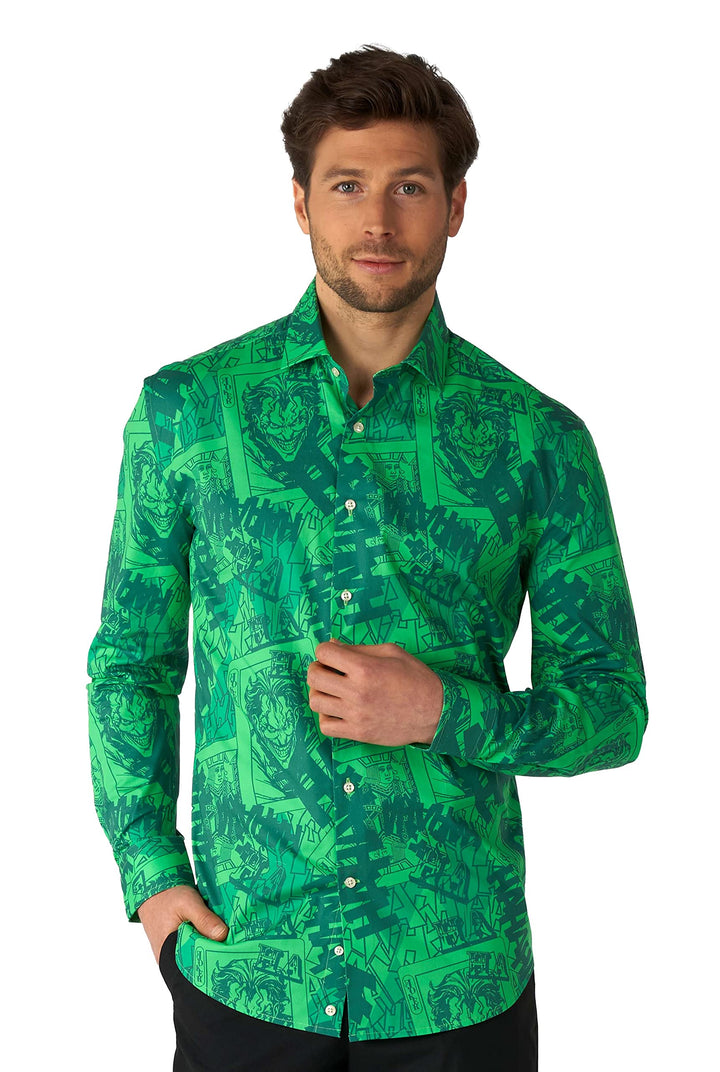 OppoSuits Herrenhemd - Offizielles DC Comics Warner Bros - The Joker â„¢ Button-Down-Hemd - Taillier