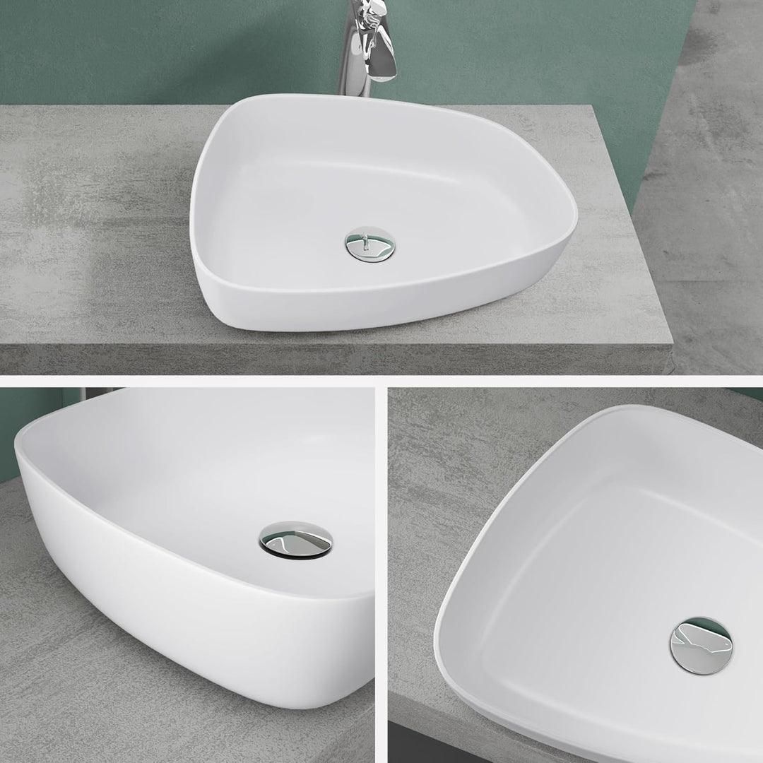 Mai &amp; Mai 51,1x38,7x12cm Design Waschbecken Col806 Aufsatzwaschbecken in Weiss matt 51,1x38,7x12cm |