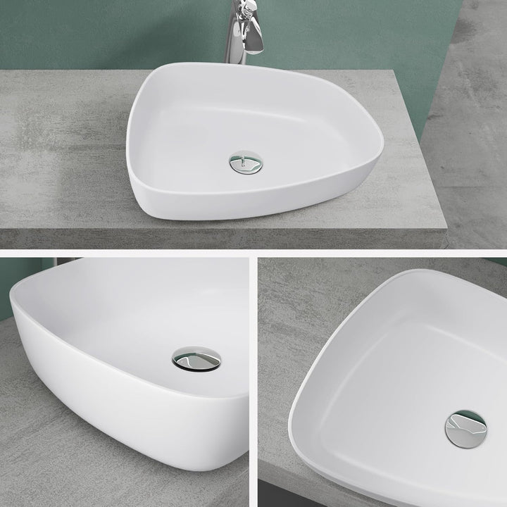 Mai &amp; Mai 51,1x38,7x12cm Design Waschbecken Col806 Aufsatzwaschbecken in Weiss matt 51,1x38,7x12cm |