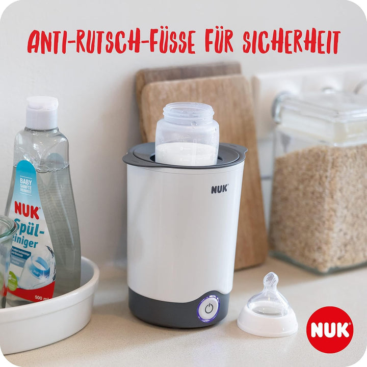 NUK Thermo Express Plus Flaschenwärmer + First Choice+ Flaschen Set (Rosa/Weiss, 3 Stück) – Erwärmt