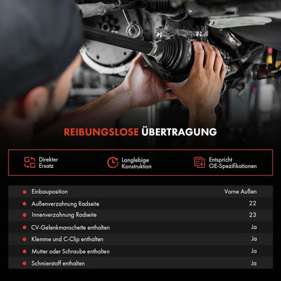 Frankberg Gelenksatz Antriebswelle Vorne Kompatible mit Mito 2008-2018 Grande Punto 2005-2012 Idea 2