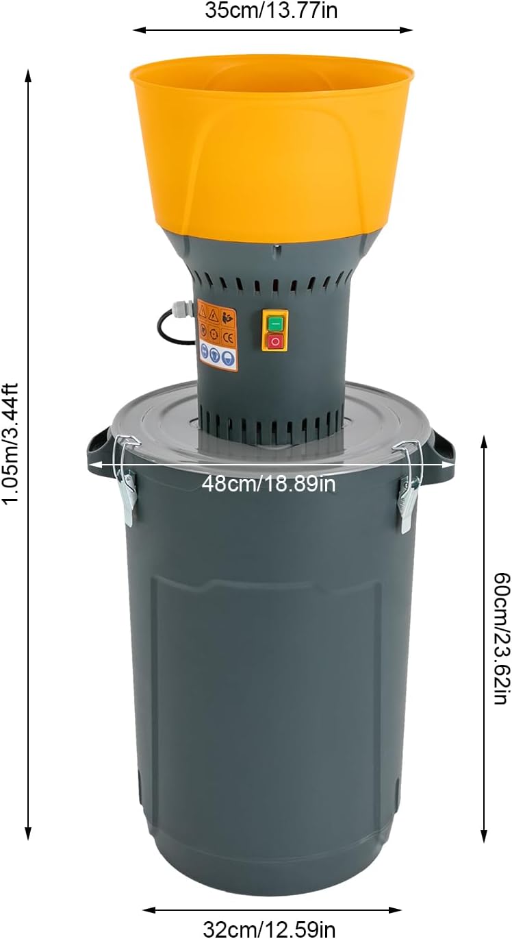 Getreidemühle 1300W 60L mit 5 Sieben Kupfermotor | Elektrische Getreidemühle, 60L Auffangbehälter, 5