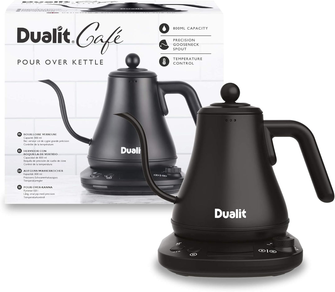 Dualit Wasserkocher Schwanenhals Schnellkochender Electric Kettle (800ml) - Schwarz Matt - Gooseneck
