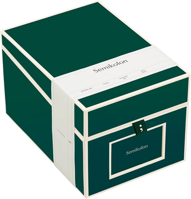 Semikolon 364113 CD- und Fotobox – 17,7 x 15,7 x 25,6 cm – für 10 x 15 cm Fotos – Cover forest grün,