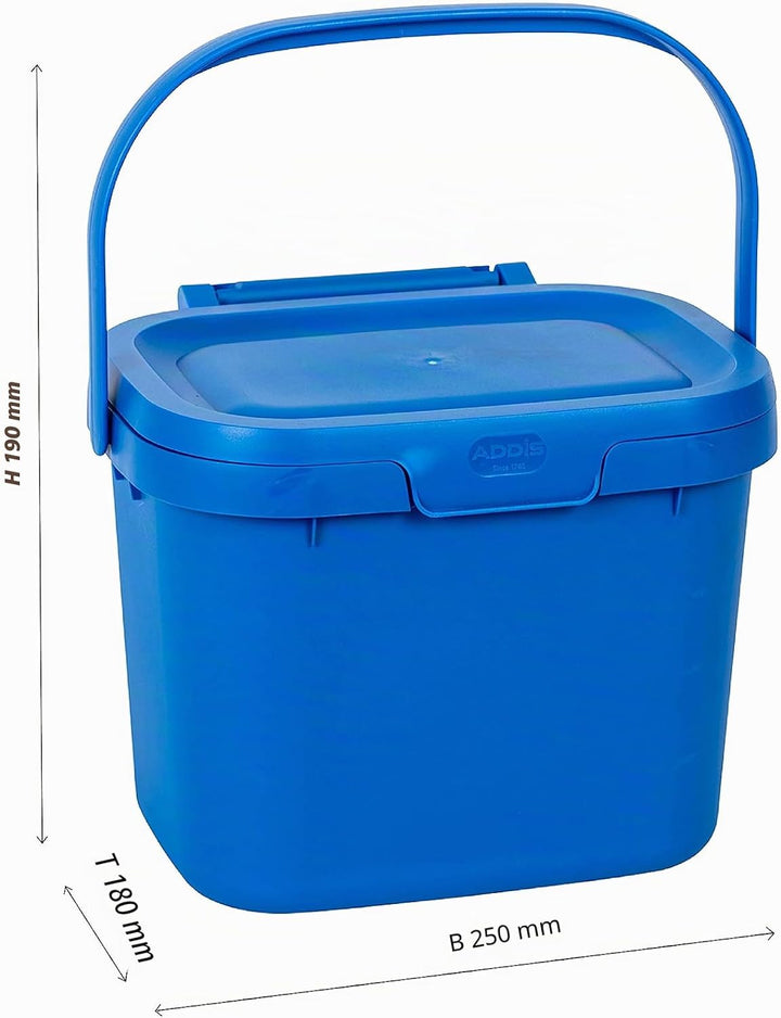 Addis, Komposteimer für Lebensmittelabfälle für die Küche, Plastik, dunkelgrün, Compost Caddy Compos