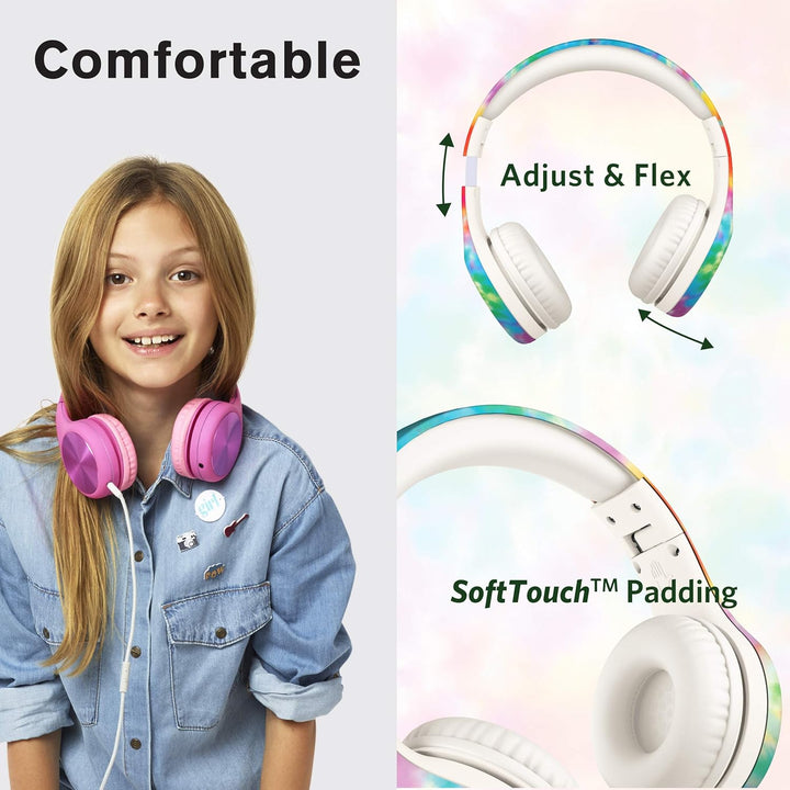LilGadgets Connect+ Pro Schulkopfhörer für Mädchen sind EIN faltbares Over-Ear-Headset mit einem Inl