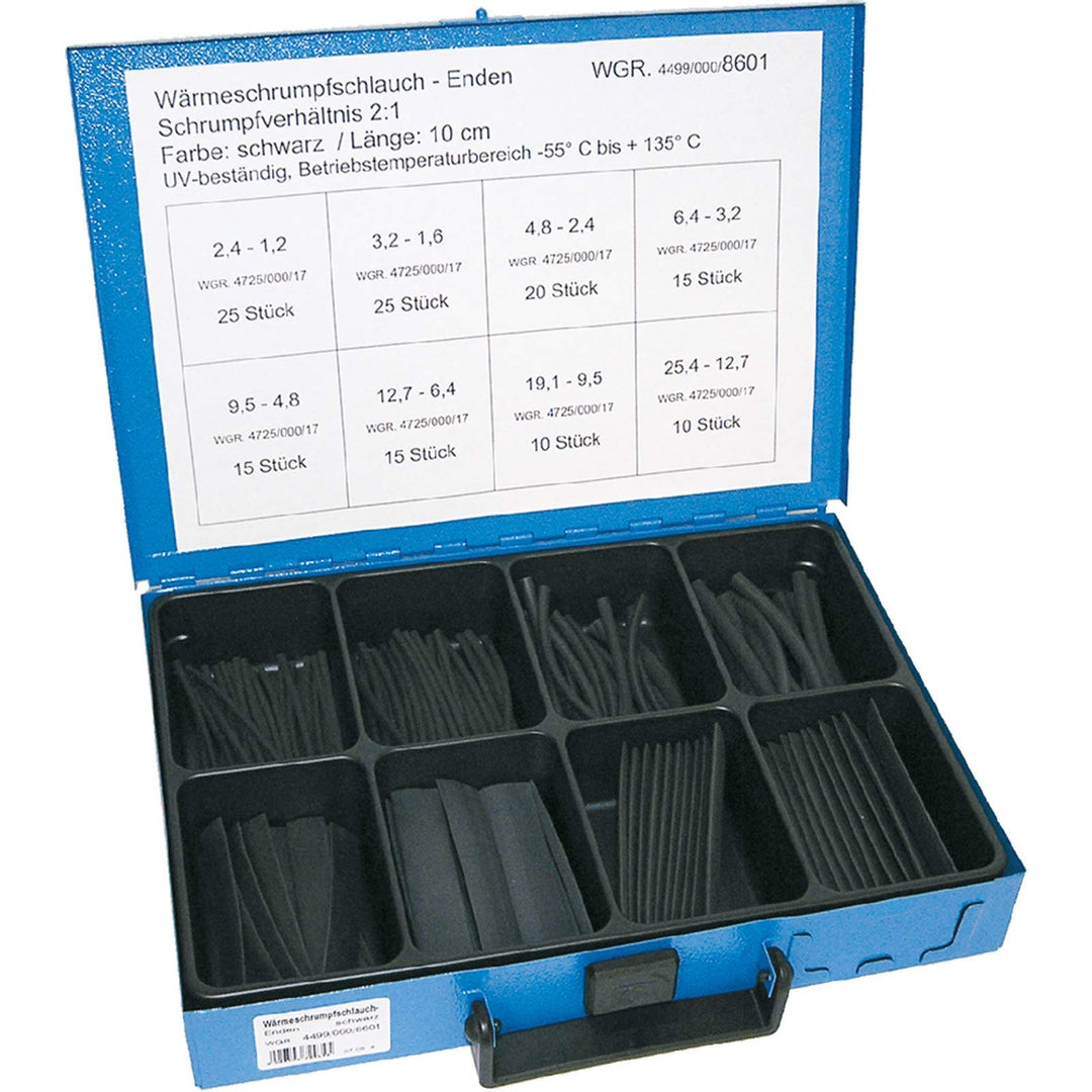 Dresselhaus 0/4499/000 06 Sortimente Wärmeschrumpfschlauch-Enden 10 cm, Farbe: schwarz, 8601, 1 Stüc