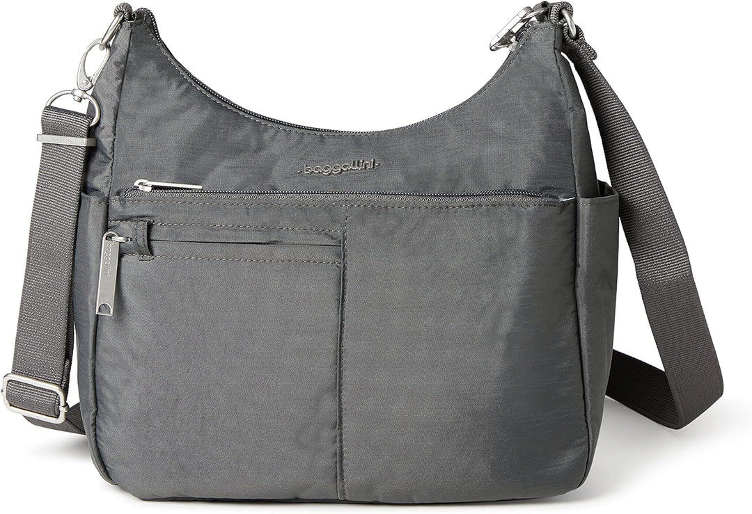 Baggallini Damen Securtex Anti-diebstahl-umhängetasche Crossbody Anthrazit, Anthrazit
