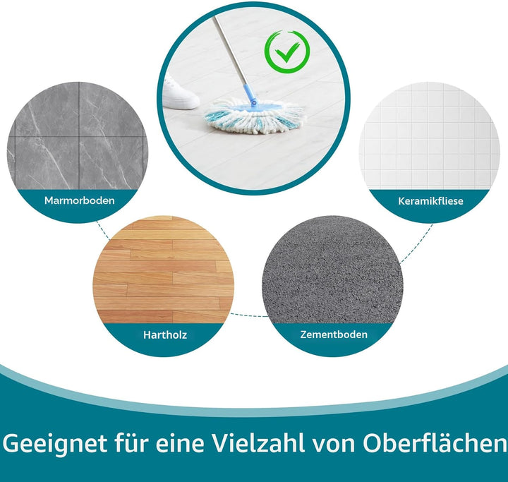 6 Stück Bodenwischer Ersatzbezug für Leifheit Clean Twist Disc Mop Micro, für Leifheit Bodenwischer