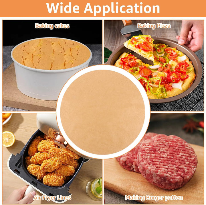 200 Stück Rund Backpapier Zuschnitte, Backpapier Rund Backpapier Für Heissluftfritteuse Zuschnitte,Ø