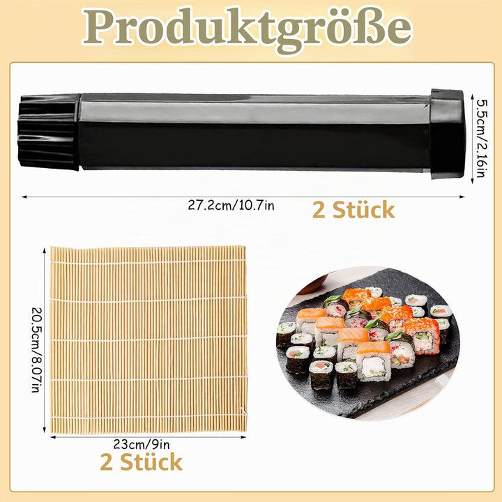 4 Stück Sushi Maker, Sushi Set zum Selber Machen, Sushi Maker Kit Tragbarer, DIY Sushi Set zum Selbe