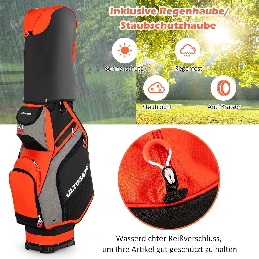 GOPLUS Golftasche mit 14 Trennwänden und 7 zusätzlichen Taschen, Golfreisetasche mit breite Basis, D