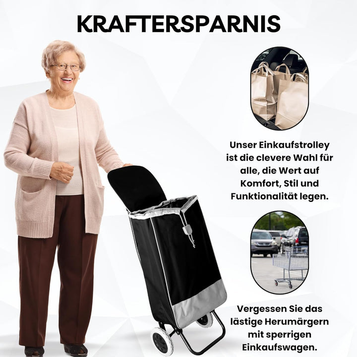 40Liter Wasserabweisender Trolley Einkaufstrolley Klappbar, Shopping Trolley, Einkaufswagen Faltbar,