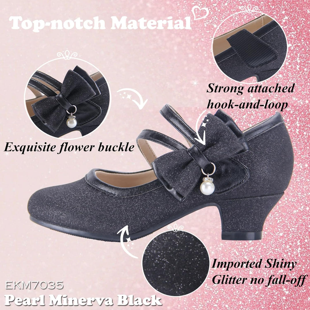 EIGHT KM EKM7018 Mädchen High Heel Kleid Schuhe Mary Jane Prinzessin Hochzeit Pumps Schuhe Glänzend