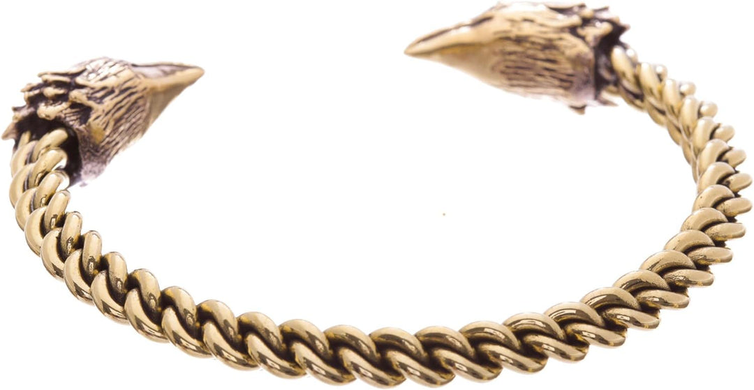 Windalf Männer Armreif RAVON Ø 6.5 cm Vikings Raben Odin Schmuck Armschmuck Handarbeit aus Bronze