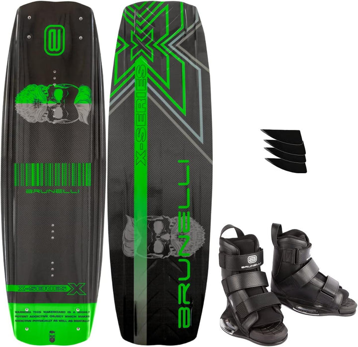 Brunelli Carbon Wakeboard Set 138 cm Wake Binding Wakeboardbindung S/M (38-42), S/M (38-42)