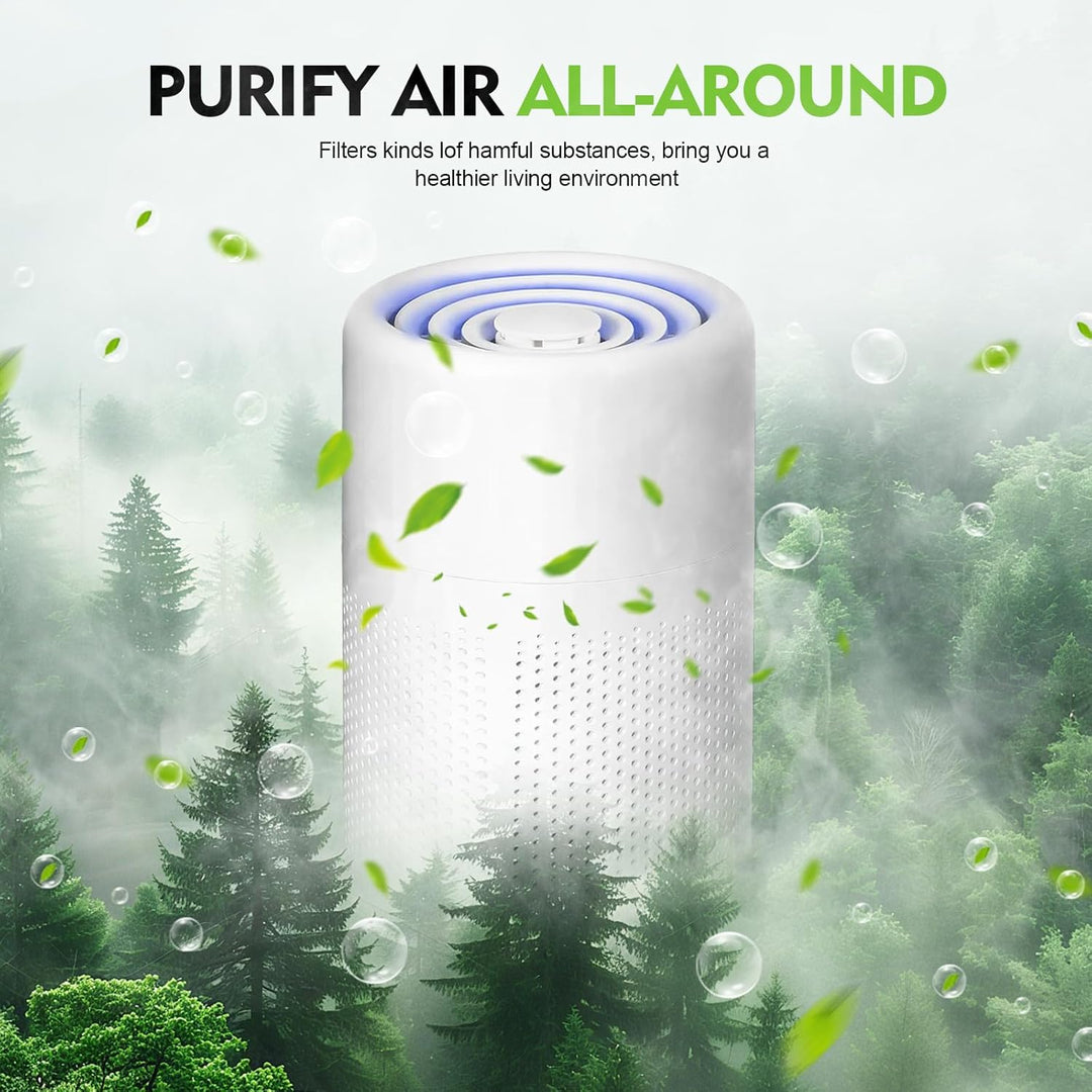 Air Purifier Schlafzimmer,Mini Luftreiniger für Zuhause und Büro,H13 HEPA Filter für Allergien,Staub
