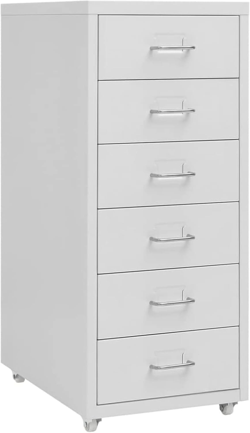 Tidyard Aktenschrank mit Rollen Rollcontainer Bürocontainer Schubladenschrank Büroschrank Metallschr