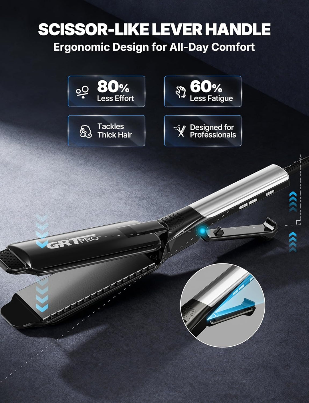 Glätteisen Breit Extra 55mm Haarglätter Professioneller Styler, Anti-Frizz Ionen-Technologie Keramik