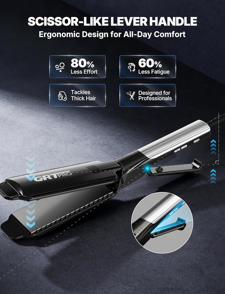 Glätteisen Breit Extra 55mm Haarglätter Professioneller Styler, Anti-Frizz Ionen-Technologie Keramik