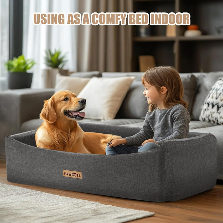 Hunde Autositz, Hunde Autobett für grosse Hunde bis zu 100Lbs, waschbar Hund Booster Autositz, Beque