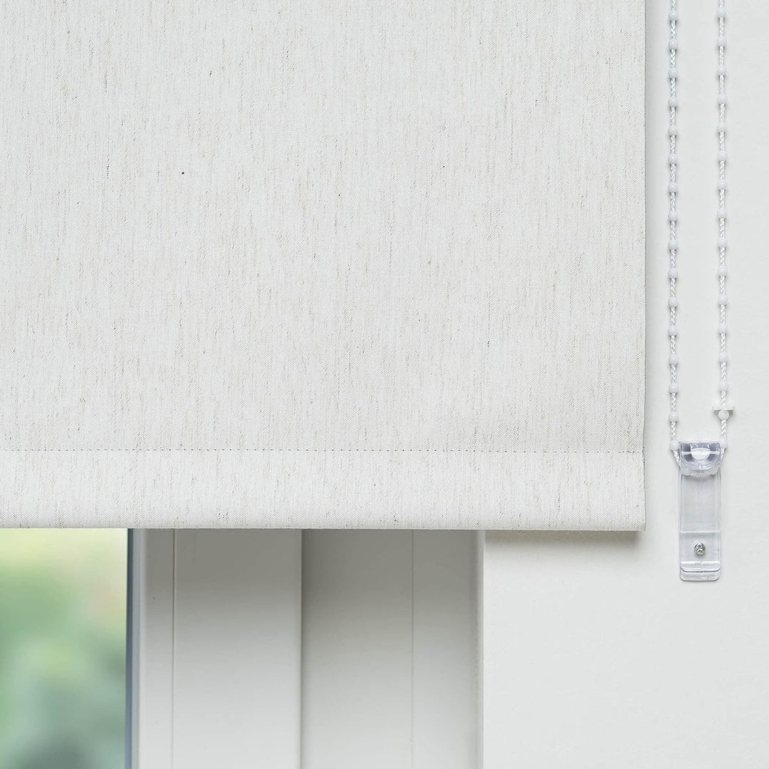 Liedeco® Rollo, Fenster Rollo, Kettenzug-Rollo / 112 x 180 cm (Breite x Höhe), leinen Silber / Therm