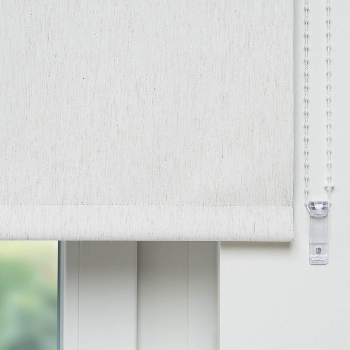 Liedeco® Rollo, Fenster Rollo, Kettenzug-Rollo / 162 x 180 cm (Breite x Höhe), leinen Silber/Thermo-