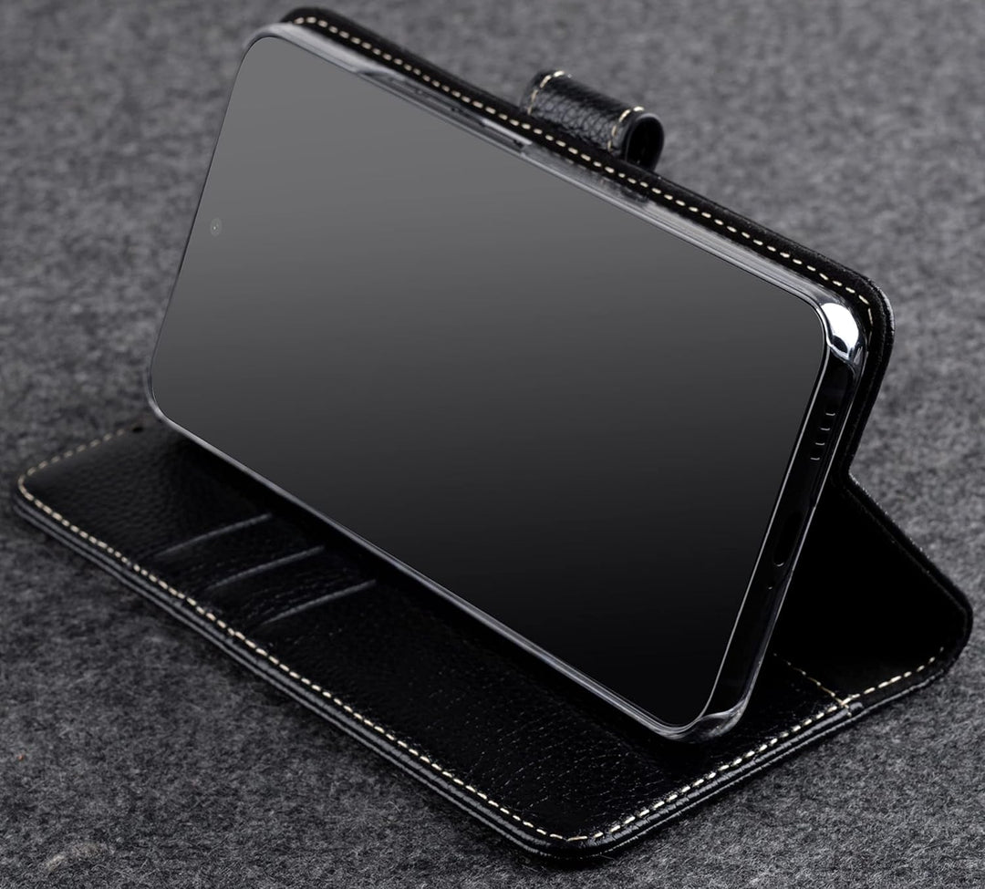 STILGUT Talis kompatibel mit Samsung Galaxy S22 Hülle mit Kartenfach aus Leder, Wallet Case, Lederhü