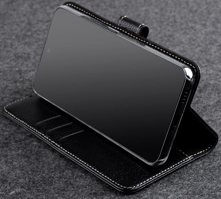 STILGUT Talis kompatibel mit Samsung Galaxy S22 Hülle mit Kartenfach aus Leder, Wallet Case, Lederhü