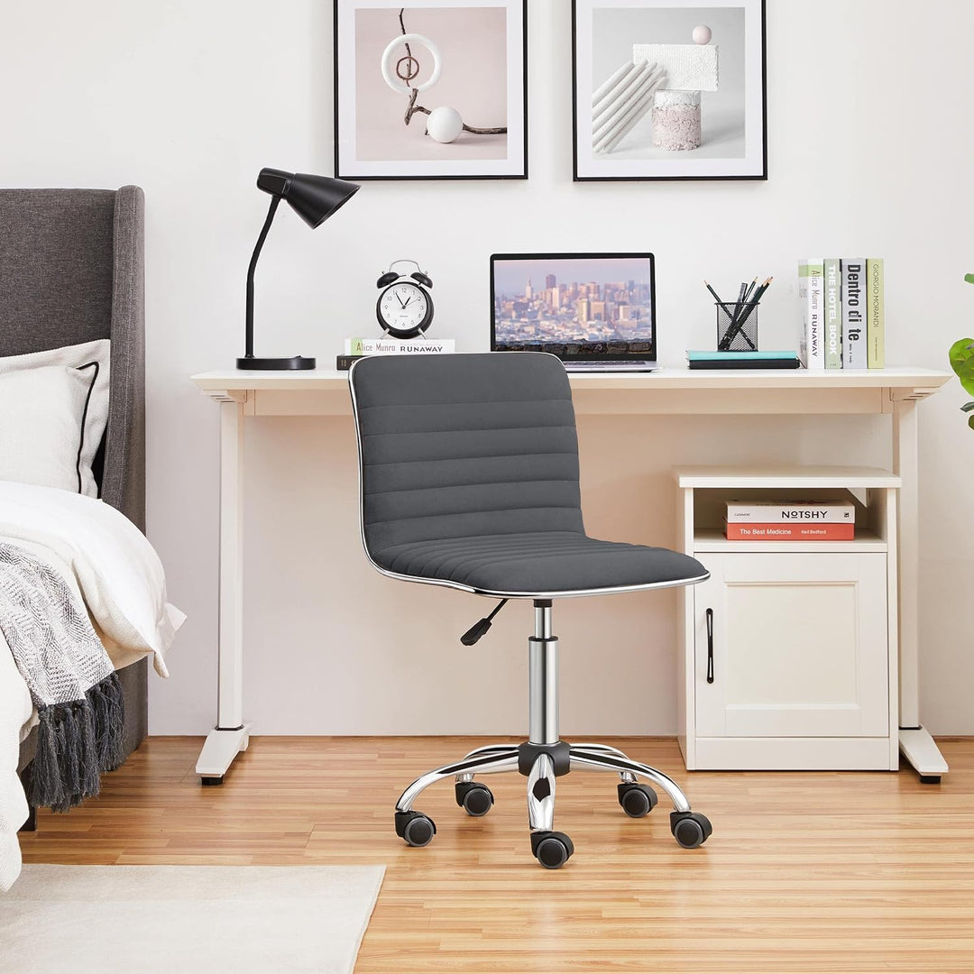 Yaheetech Bürostuhl Schreibtischstuhl Ergonomisch, Drehstuhl ohne Armlehne, Chefsessel mit Laufrolle