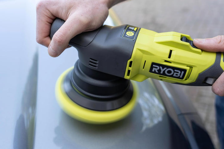 RYOBI 18 V ONE+ Akku-Exzenter-Polierer PRO R18P-0 (Polierteller 125 mm, Schwingkreisdurchmesser 8 mm