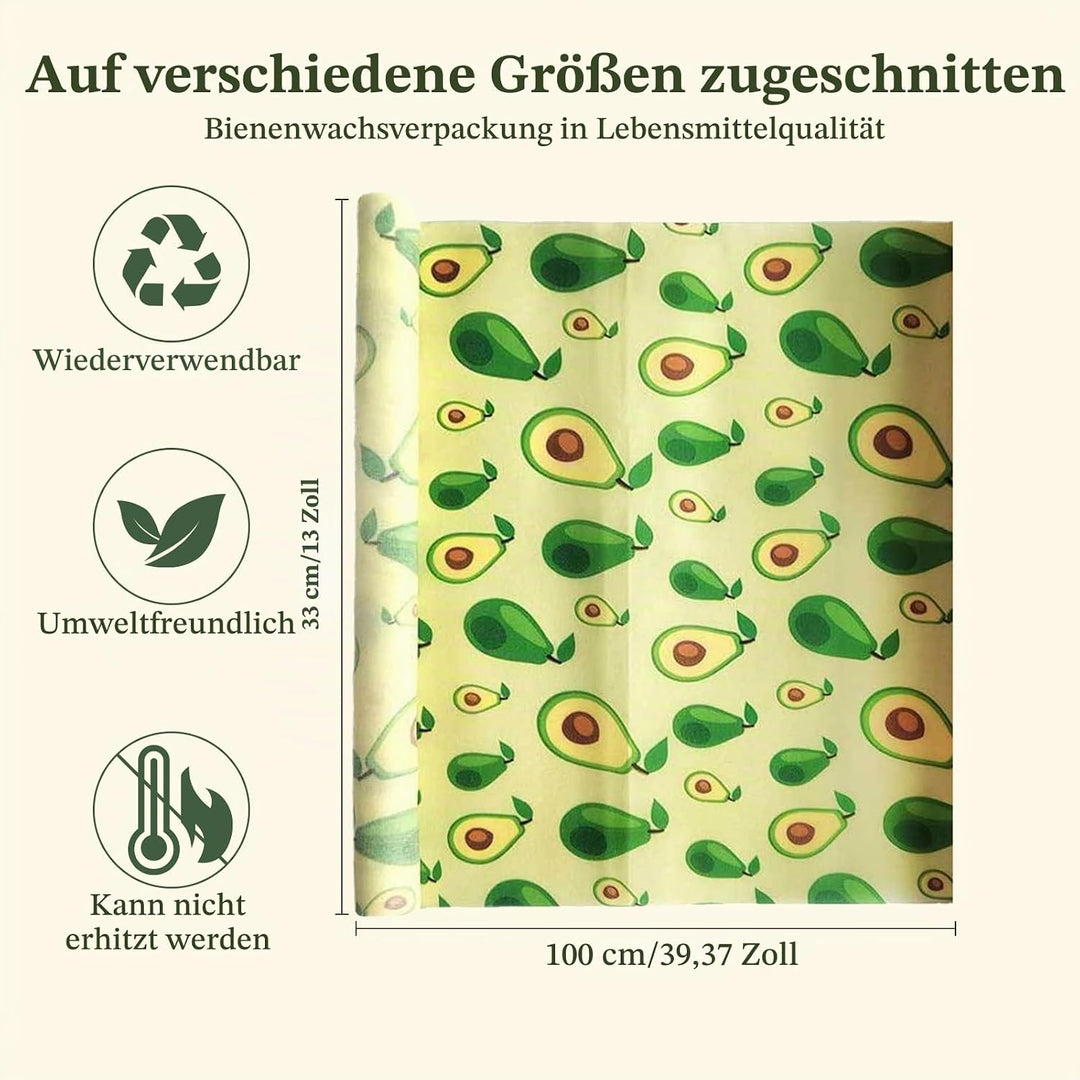 Bienenwachstuch Rolle, Wachstücher Für Lebensmittel, Wiederverwendbare Bienenwachstücher aus Natürli