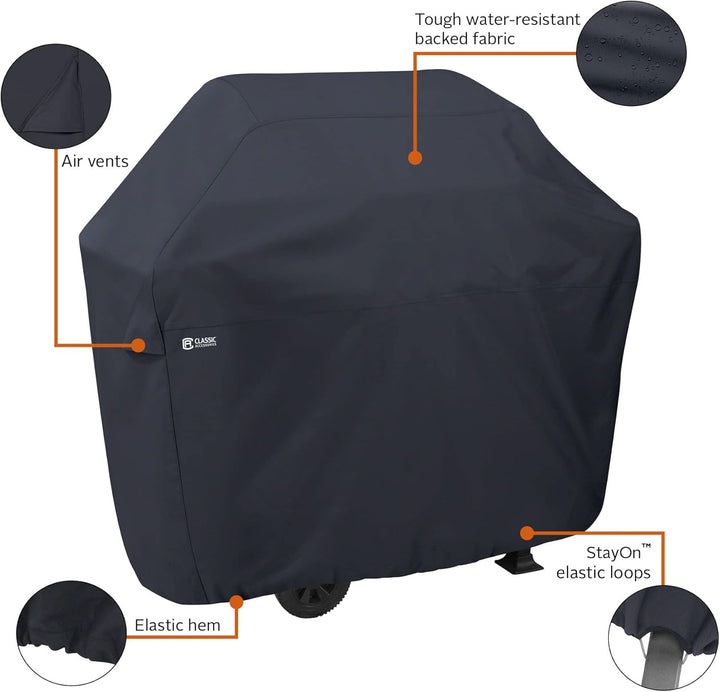 Classic Accessories Grillabdeckung, wetterfeste Schutzplane mit elastischen Schlaufen und Belüftungs