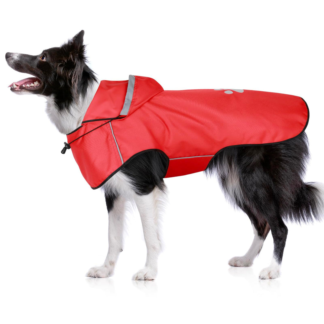 BiPawTi Regenjacken für Hunde Mittlere – Wasserdichter Hundemantel, Verstellbarer Regenjacke mit Ref