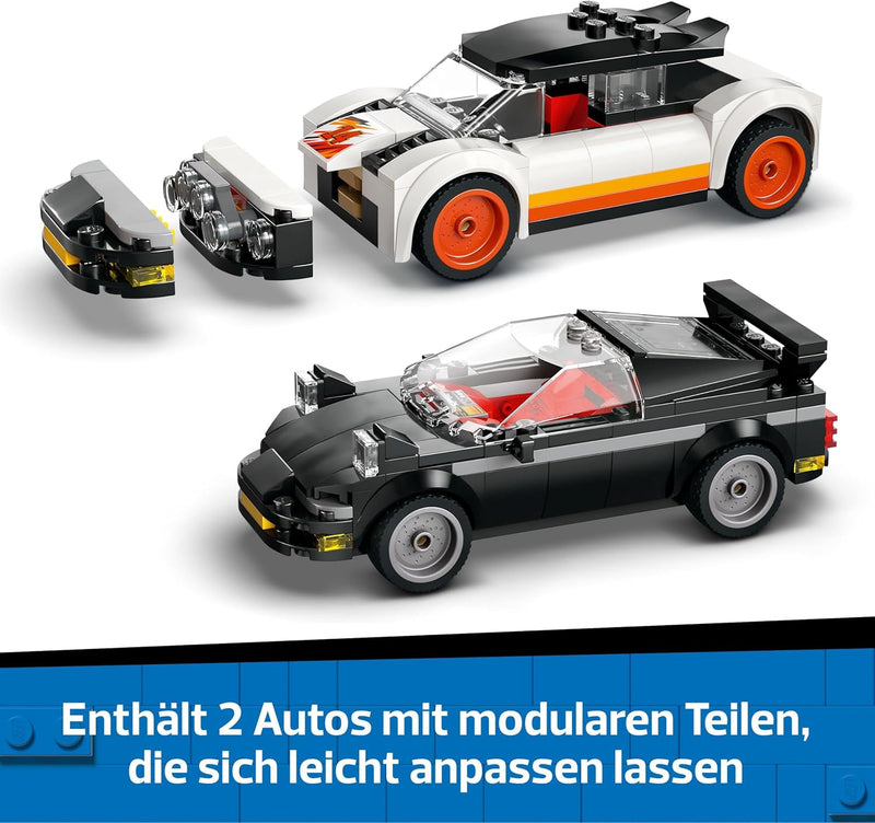 LEGO City Schrottplatz mit Autos - Spielzeug mit Schrottpresse und Kran, 2 Spielzeugautos, 4 Arbeite