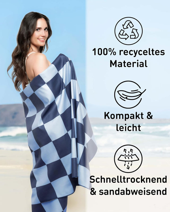 Fit-Flip Strandtuch XXL aus Mikrofaser - leicht und schnelltrocknend - 100% recyceltes Strandhandtuc