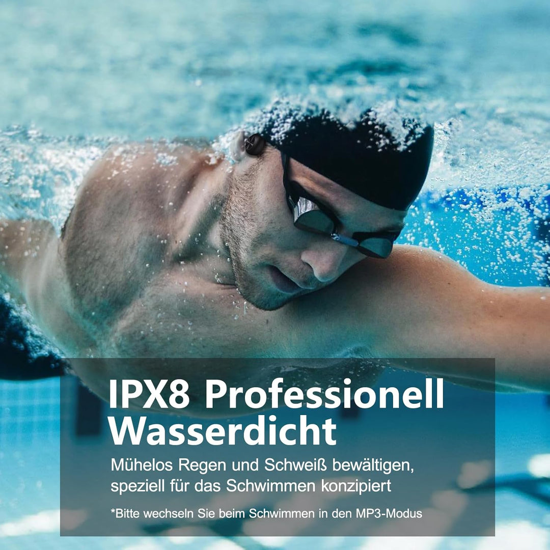 Kopfhörer Schwimmen – Knochenschall Kopfhörer Bluetooth 5.4, IPX8 Wasserdicht,Sportkopfhörer 32G Spe
