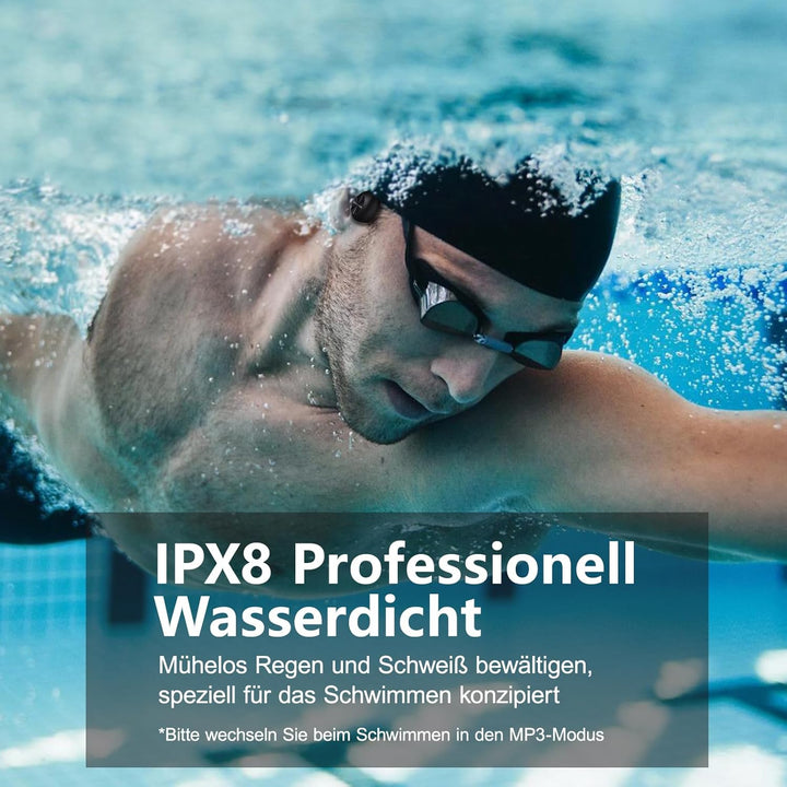 Kopfhörer Schwimmen – Knochenschall Kopfhörer Bluetooth 5.4, IPX8 Wasserdicht,Sportkopfhörer 32G Spe