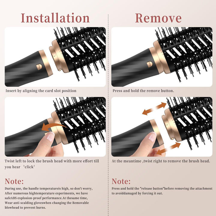 Hair Styler Set, OKWRAP Airstyler 6 In 1 Mit Rundbürstenföhn, Haarstyler Warmluftbürste, Thermal Bru