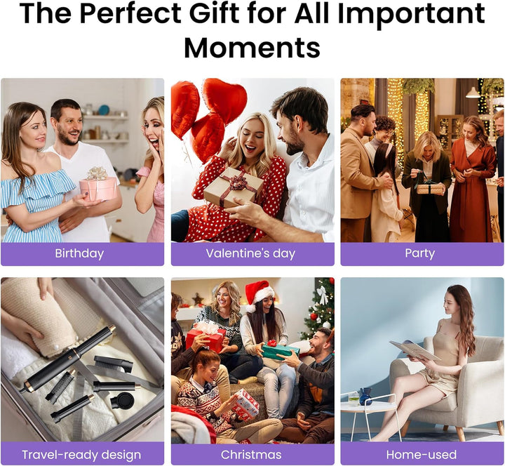 Airstyler Föhnbürste 5 in 1, 1000w Haartrockner Bürste, Lockenstab mit Luft Links/Rechts,3 Temperatu