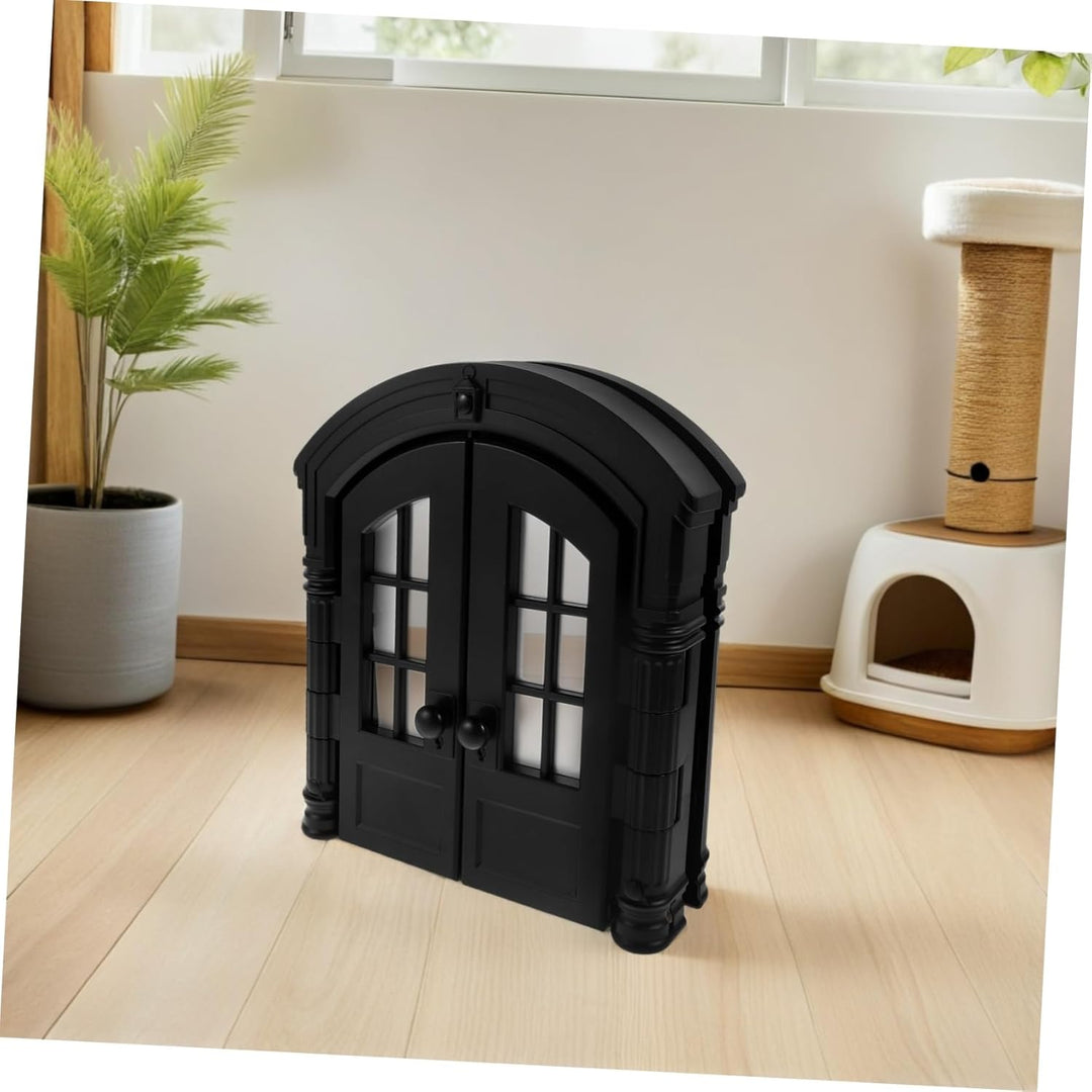 TOYANDONA Pet Gate mit Katzenklappe Doppelt Öffnende Innentür für Katzen und Kleine Hunde Einfache W