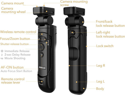 AODELAN Kamera Handgriff, Mini Griffstativ mit Fernauslöser für Canon EOS R RP R5 R6 90D M50 SL2 Pow