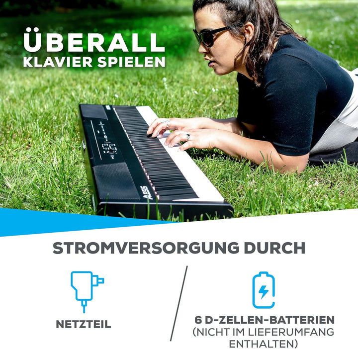 Alesis Recital - E Piano 88 Tasten für Einsteiger mit Halbgewichteten Volle Grösse Klavier, Lautspre