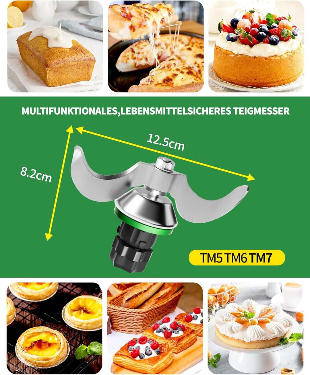 Teigmesser für Thermomix TM6/TM5 Edelstahl Teigmischmesser TM6 TM5 Ersatzteile Mixmesser Zubehör für