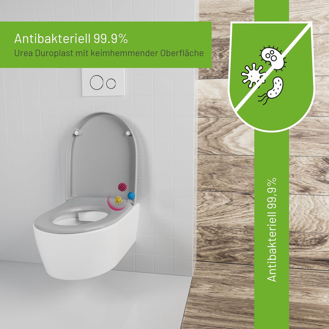 LUVETT® WC-Sitz mit Absenkautomatik D140 D-Form Soft Close® & TakeOff EasyClean Abnahme, hygienisch