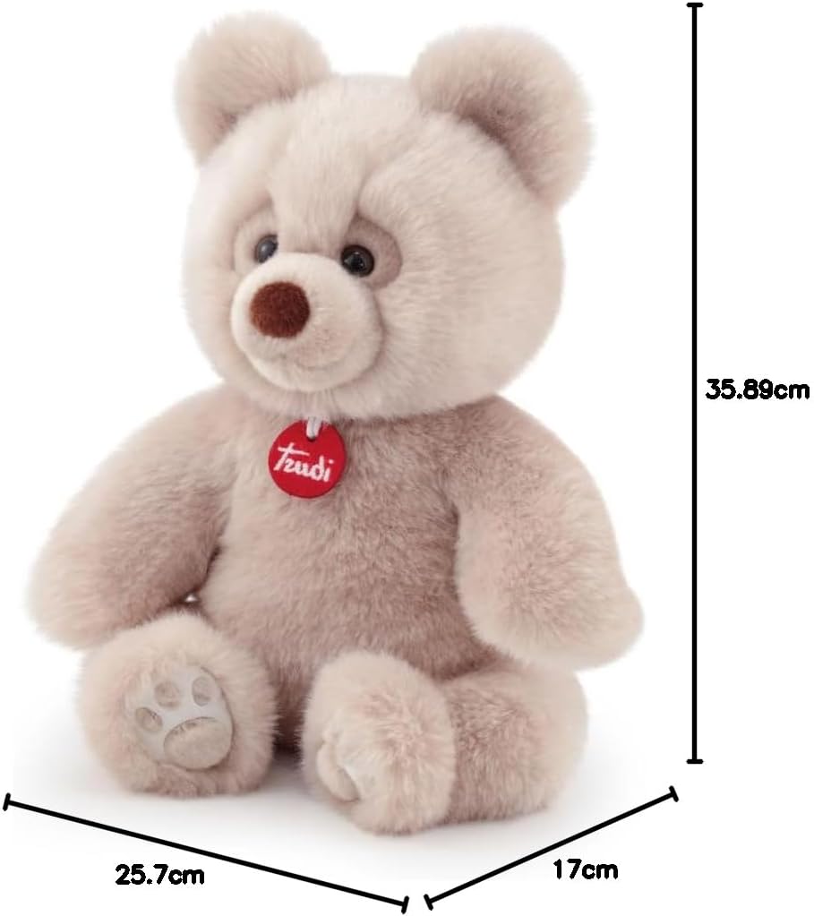 Trudi , Bear Brando: 38cm Soft beige Grey Plush Bear, Christmas, Baby Shower, Birthday or Christenin