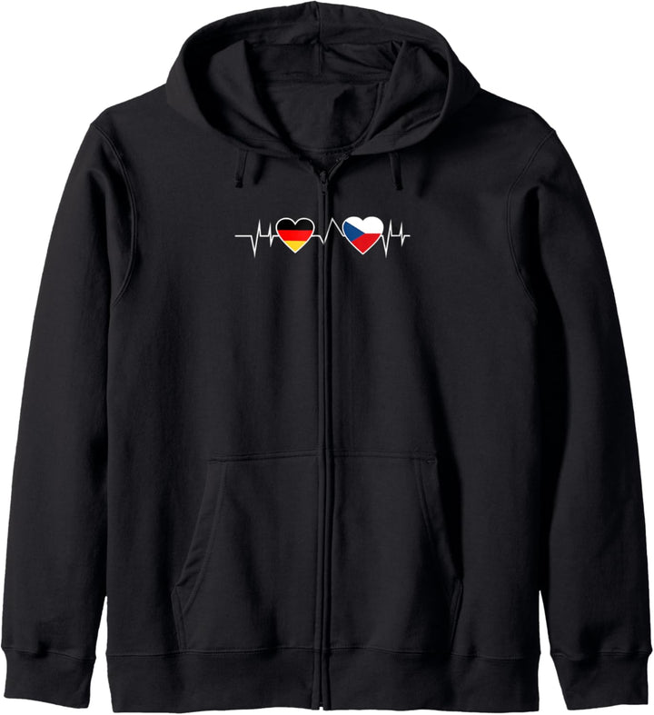 Tscheche Deutschland Tschechien Herzschlag Kapuzenjacke