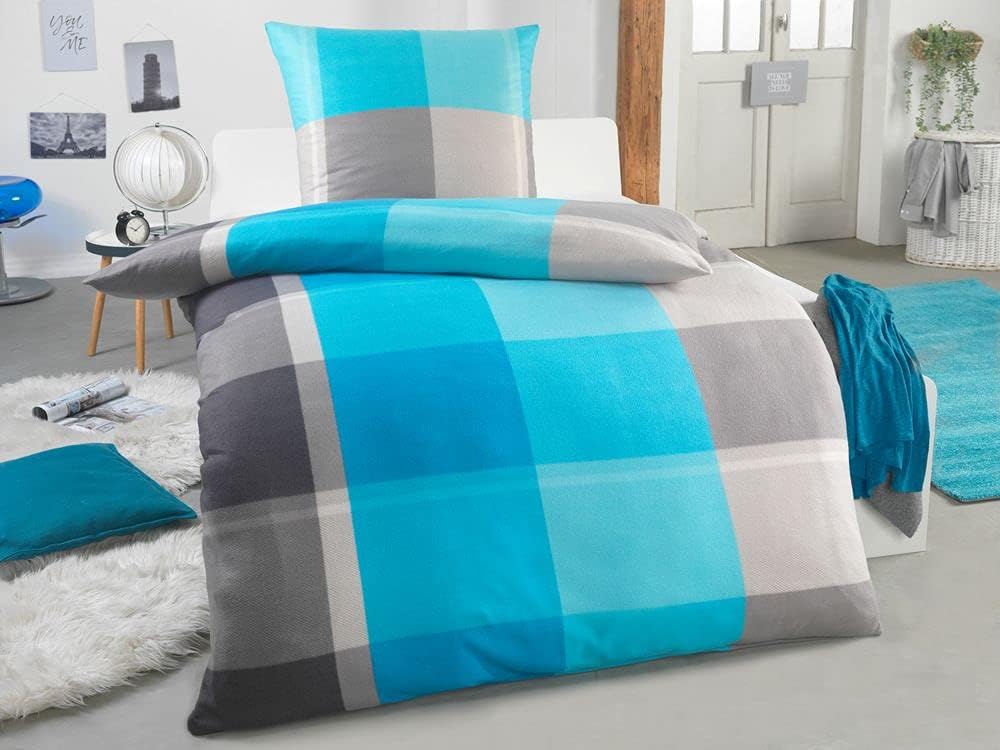 DreamHome Warme Winter Microfaser Thermo Fleece Bettwäsche 135x200 155x220 200x200 Moderne, Grösse:2