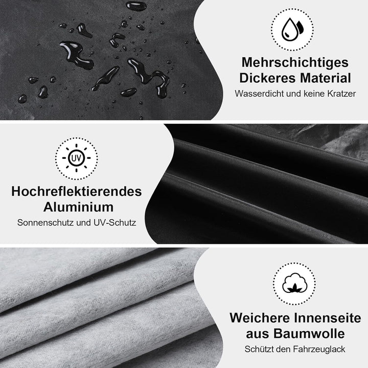 Sailnovo Autoabdeckung Wasserdicht,7 Schichten Coupé Autoplane Outdoor UV-Schutz Allwetter Universel